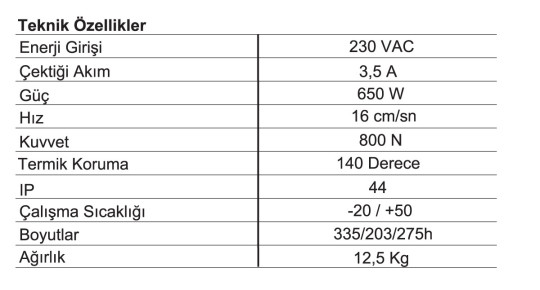 Nice_thor_1500_teknik_detaylar